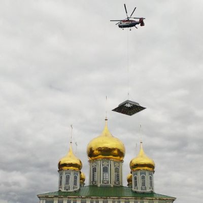 Установка шпиля в Тульском Кремле