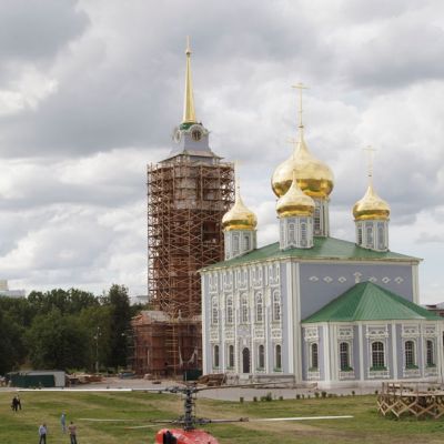 Установка шпиля в Тульском Кремле