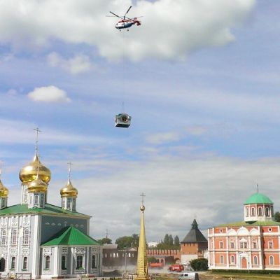 Установка шпиля в Тульском Кремле